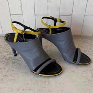 Vintage Balenciaga Sz 36 Gray and Neon Heels